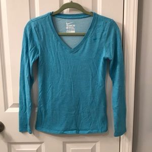 Blue Nike Dri Fit Long Sleeve